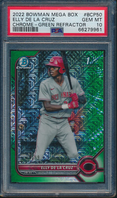 ELLY DE LA CRUZ 1st 2022 Bowman Chrome GREEN MIN DIAMOND REFRACTOR/99 RC