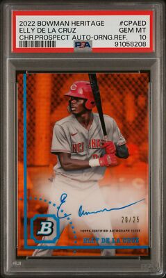 ELLY DE LA CRUZ 1st 2022 Bowman Chrome ORANGE REFRACTOR/25 RC