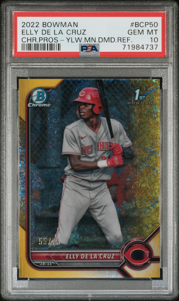 ELLY DE LA CRUZ 2022 Bowman Chrome YELLOW REFRACTOR/75 RC