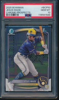 JESUS MADE 1st 2025 Bowman Chrome Prospects BREWERS Rookie RC