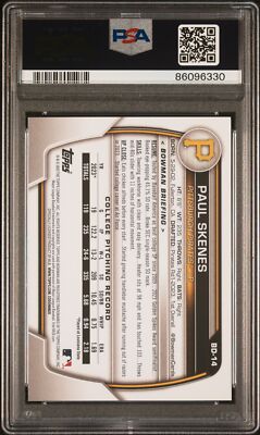PAUL SKENES 1st 2023 Bowman Draft Paper PIRATES Rookie RC