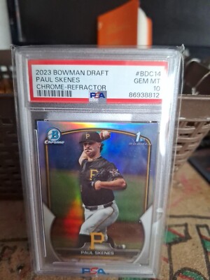 PAUL SKENES 1st 2023 Bowman Draft REFRACTOR PIRATES RC
