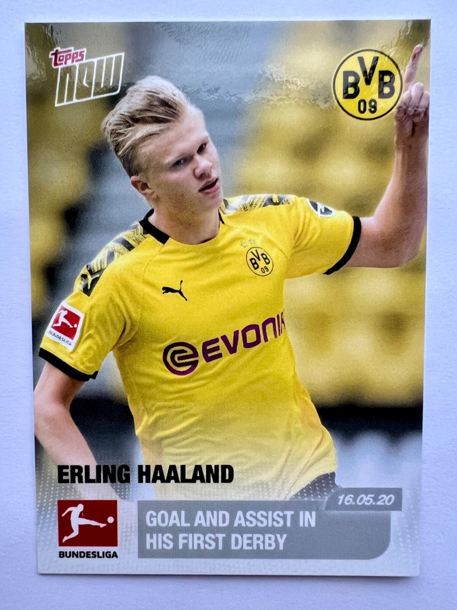 RC Erling Haaland 2019-20 Topps Bundesliga BVB Rookie Goal + Assist Derby