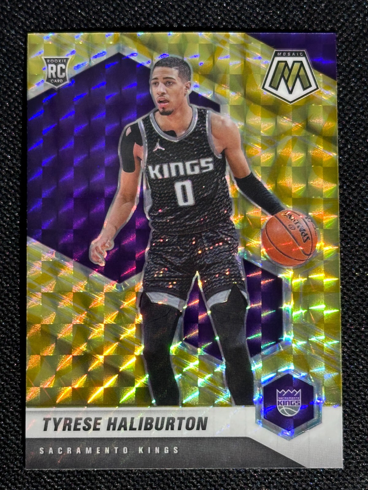 Tyrese Haliburton RC 2020 Mosaic Yellow Reactive Kings