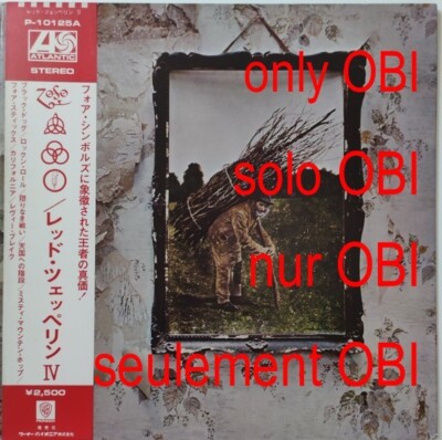 Led Zeppelin IV Japan LP Atlantic P-10125A with OBI