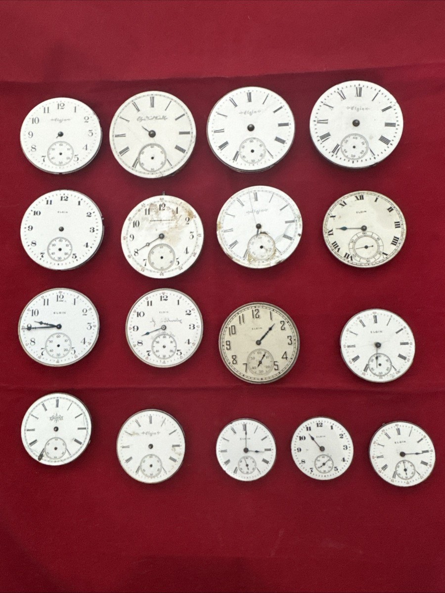 Elgin Pocket Watch Movements Lot Parts Repair