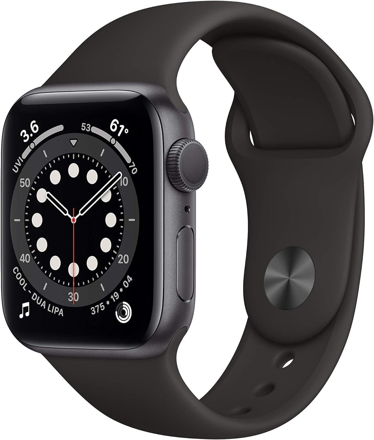 Apple Watch Series 6 44mm GPS Space Gray Aluminum Case with Black Sport Band