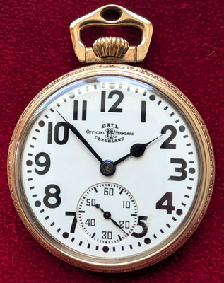 Ball Official Standard Cleveland 16s 23J Railroad Pocket Watch