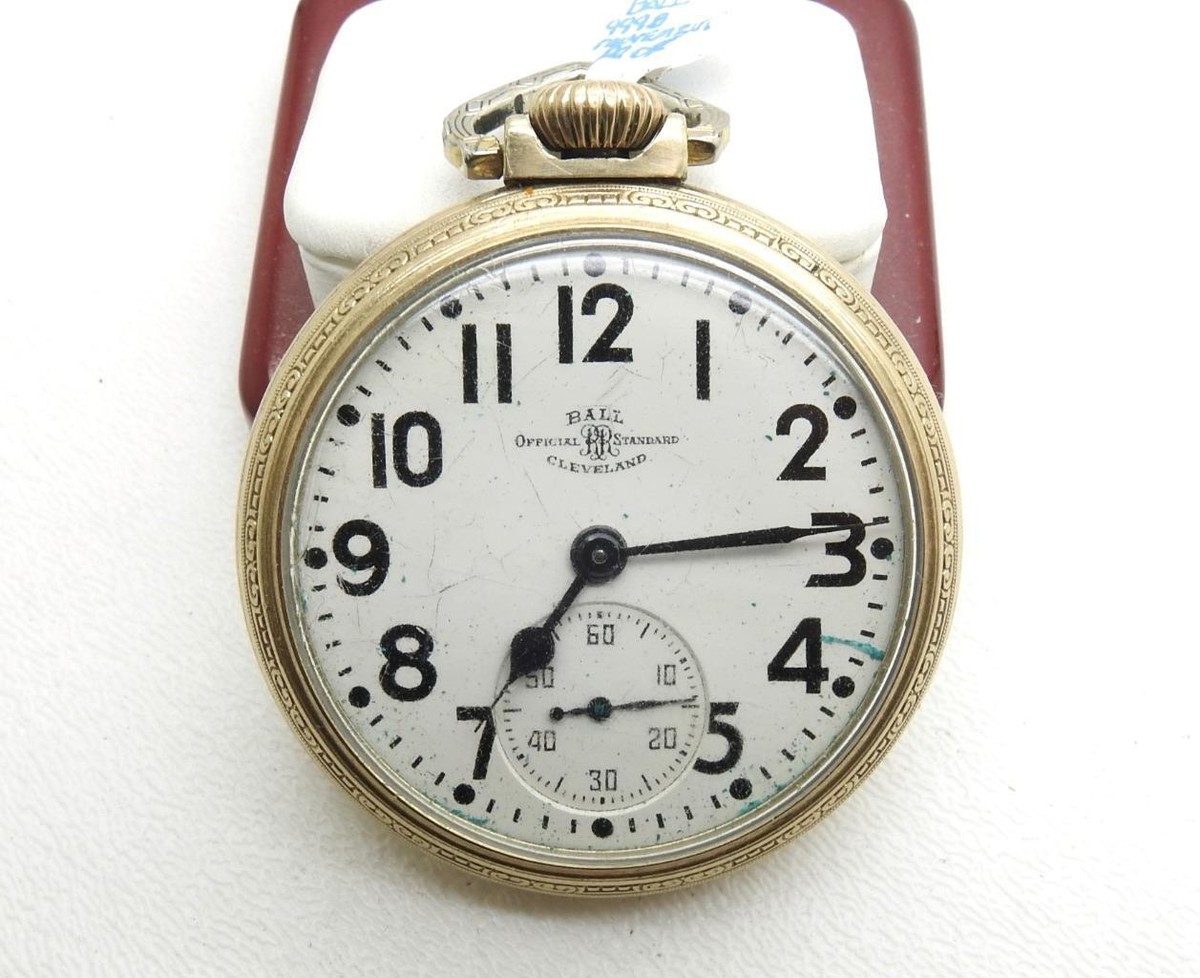 Ball Official Standard Cleveland 999 21-Jewel Railroad Pocket Watch 16s