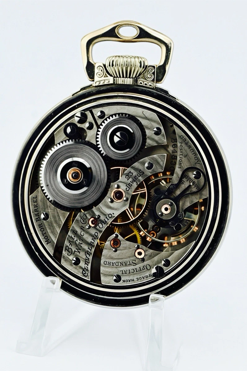 Ball Watch Co. Official Standard 23 Jewels Motor Barrel Pocket Watch Movement, Serial B648301
