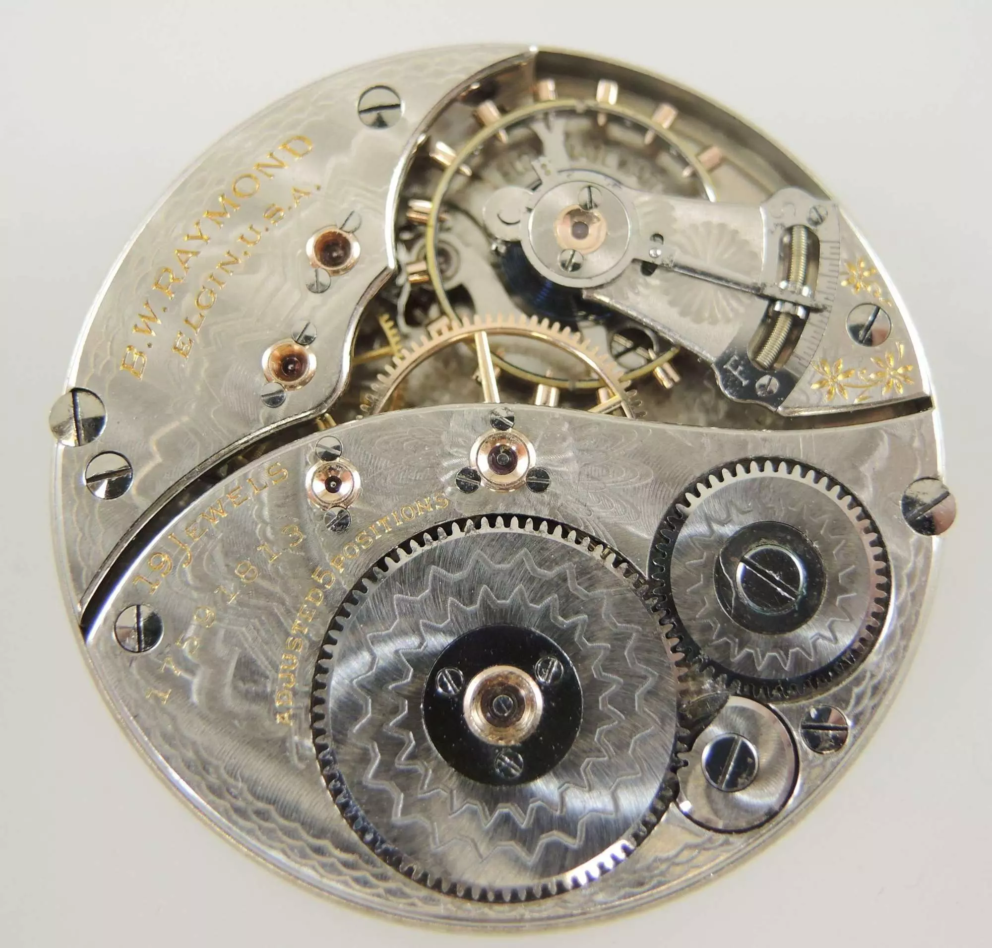 Elgin B.W. Raymond Grade 19 Jewel Pocket Watch Movement