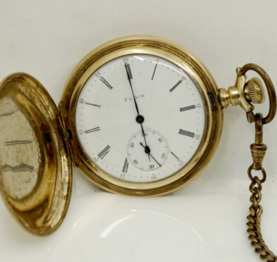 Elgin Gold-Filled Hunter Case Pocket Watch 12s