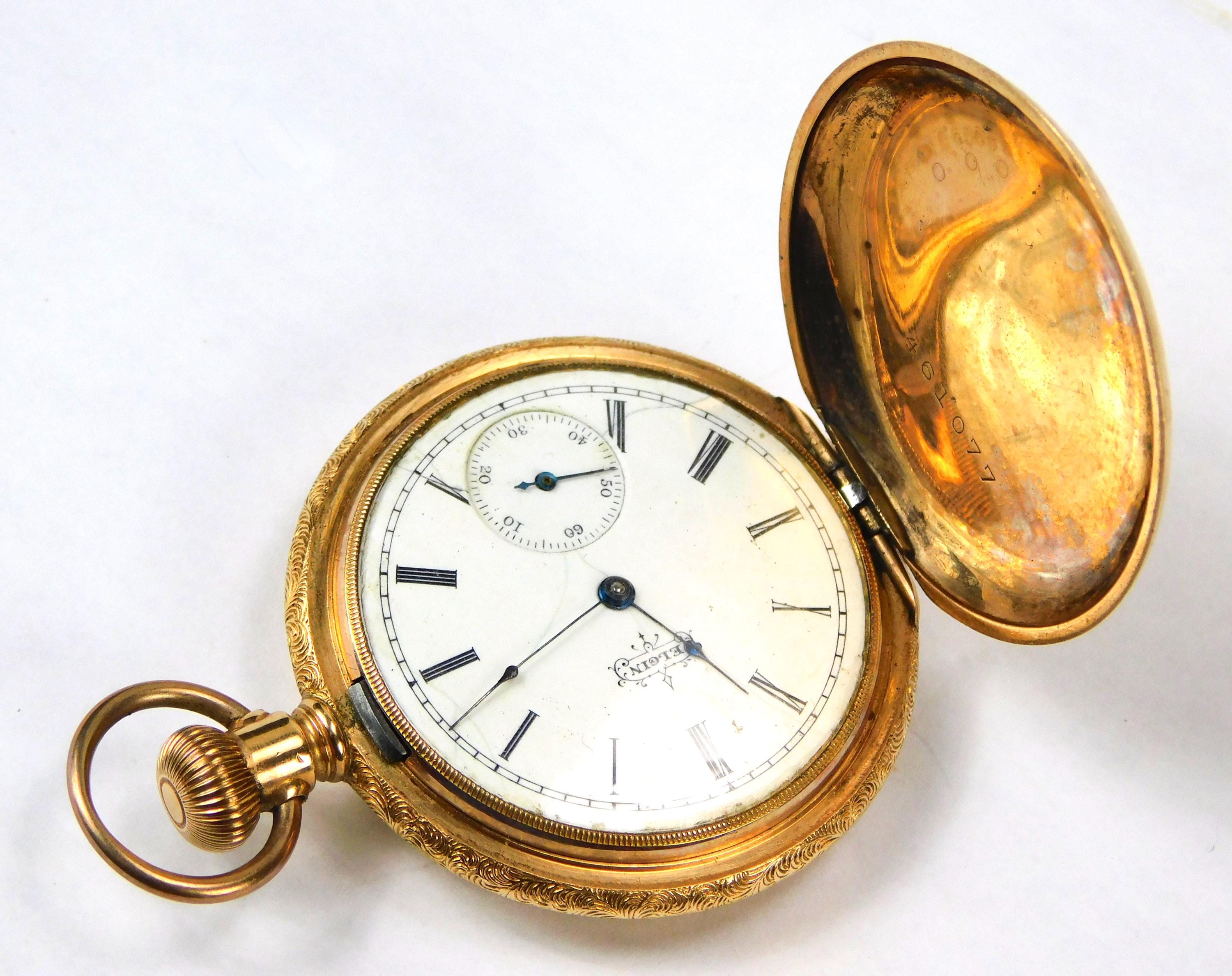 Elgin Ladies Hunter Case Pocket Watch Gold Filled