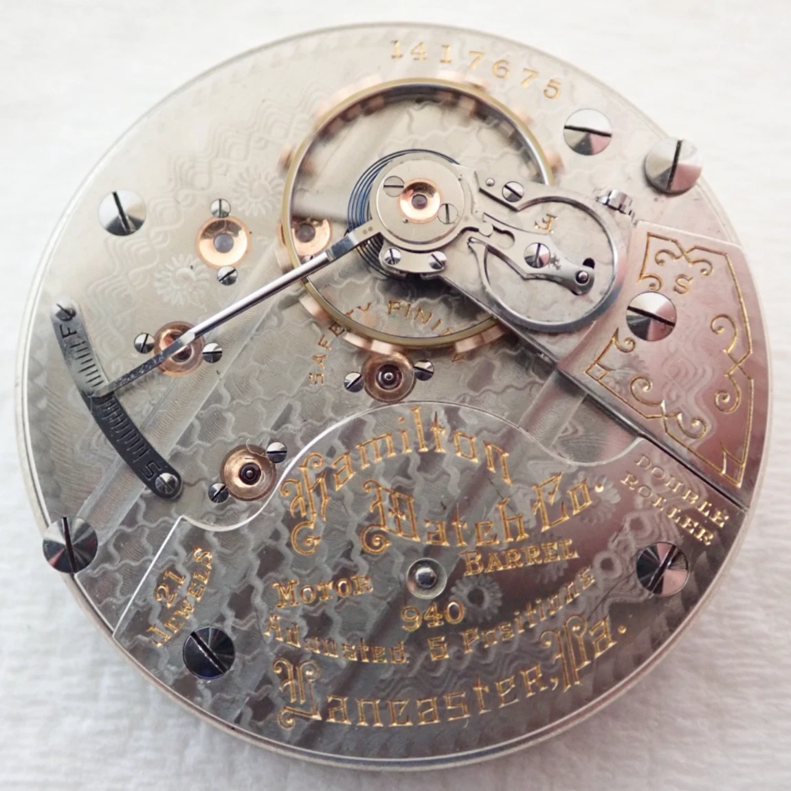 Hamilton Grade 940 18s Open Face Pocket Watch