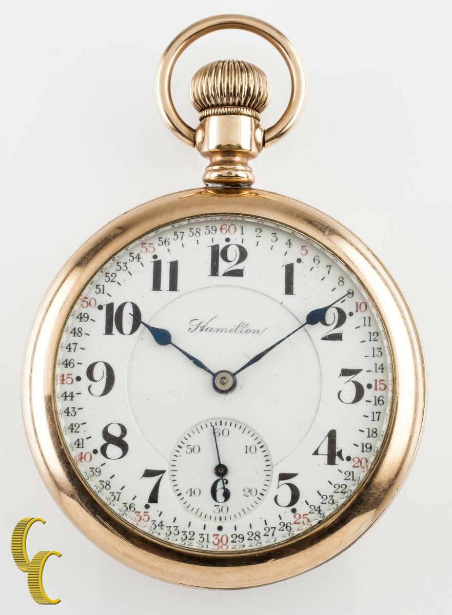Hamilton Open Face Pocket Watch Gold Filled