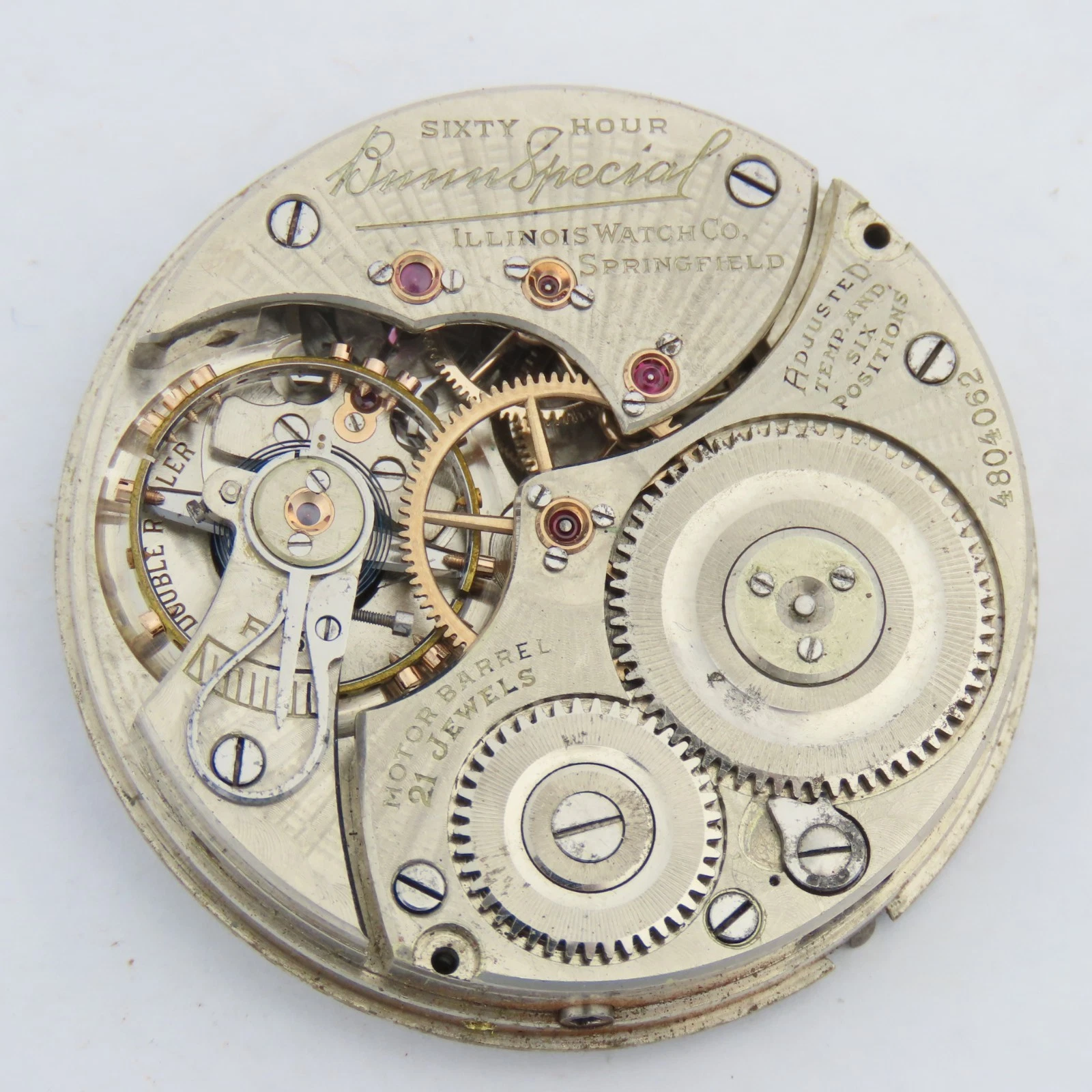 Illinois Bunn Special 60-Hour 21-Jewel Pocket Watch