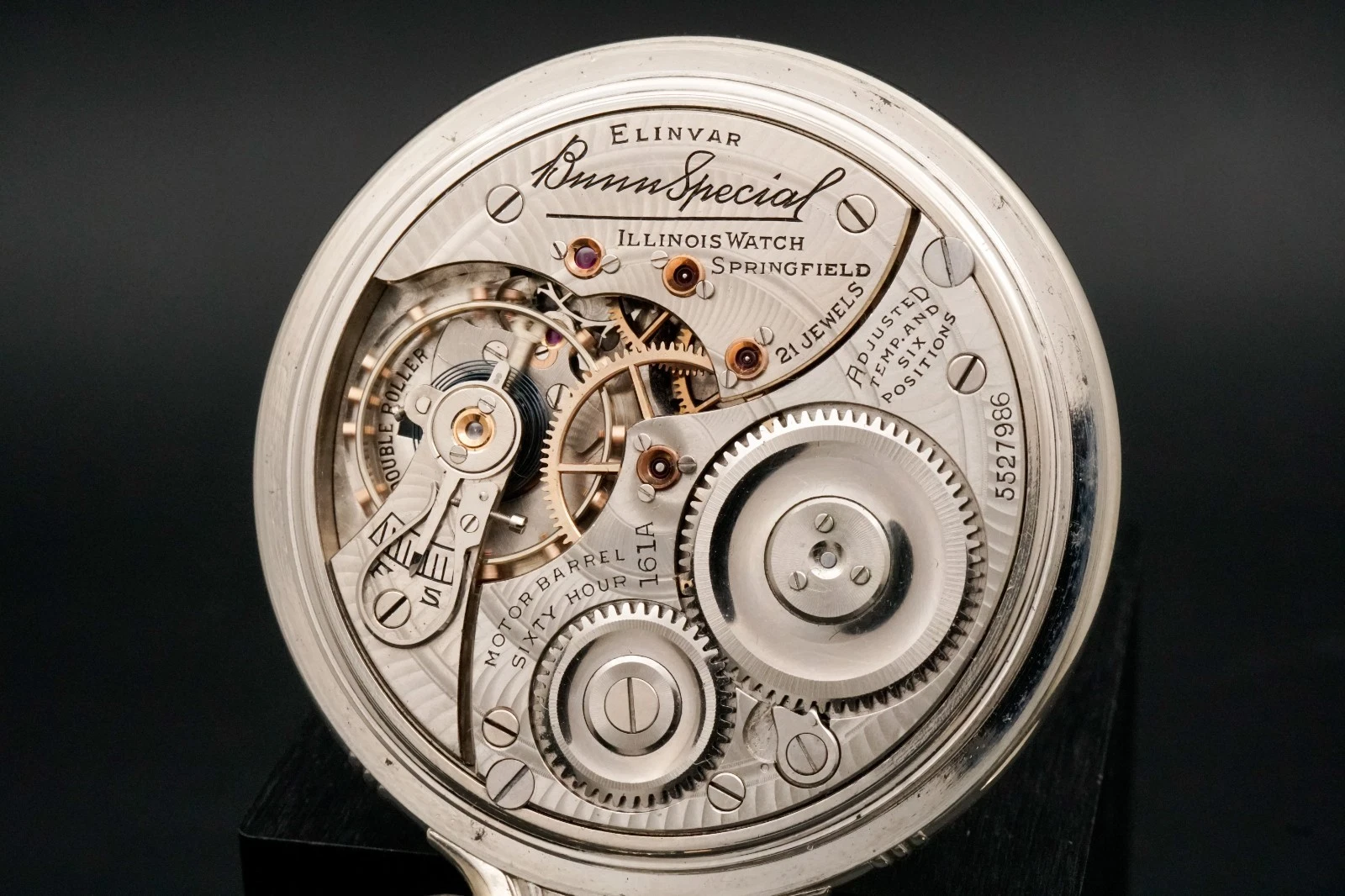 Illinois Bunn Special Grade 161A Elinvar 21 Jewel 60-Hour 16s Pocket Watch