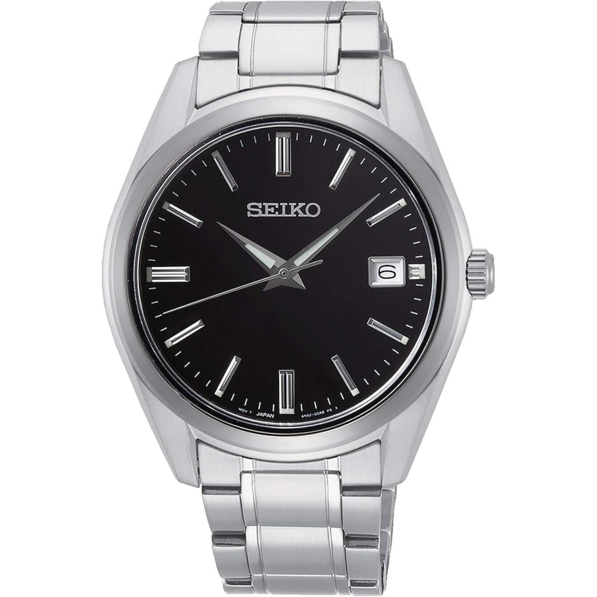 New Seiko Essentials SUR311 Black Dial Stainless Steel Men's Quartz Watch 40.2mm