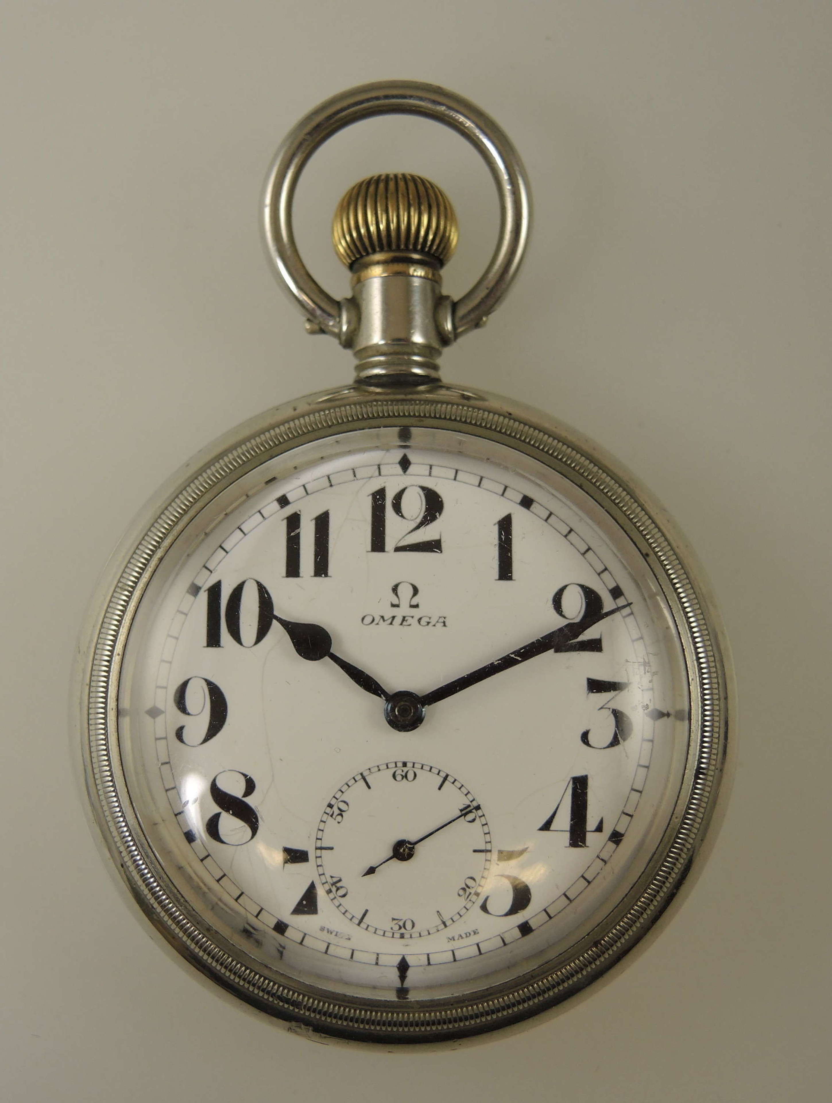 Omega Military Issue Open Face Pocket Watch 15 Jewel