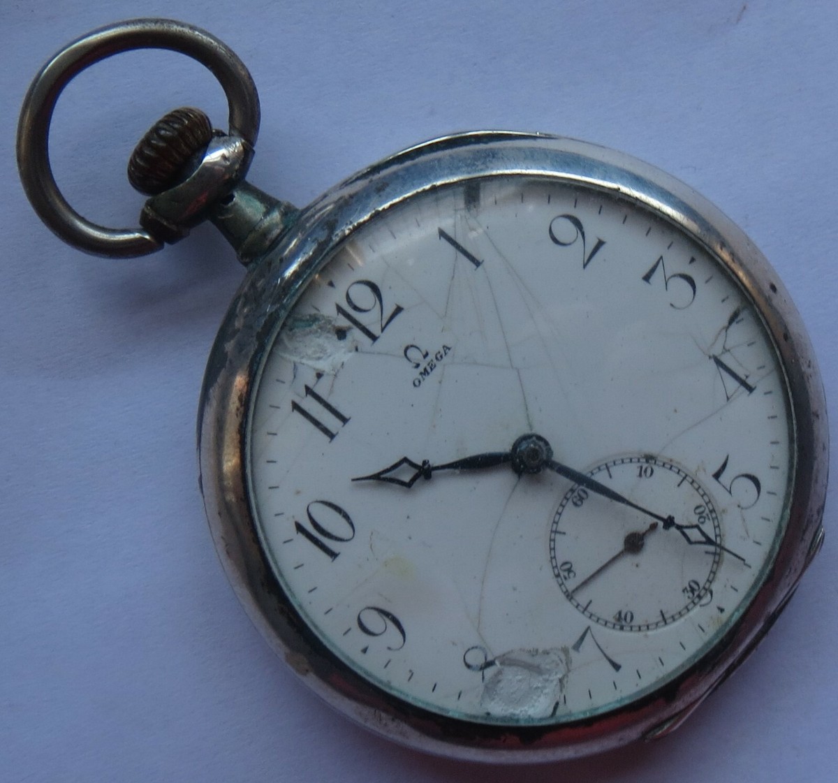 Omega Silver Open Face Pocket Watch