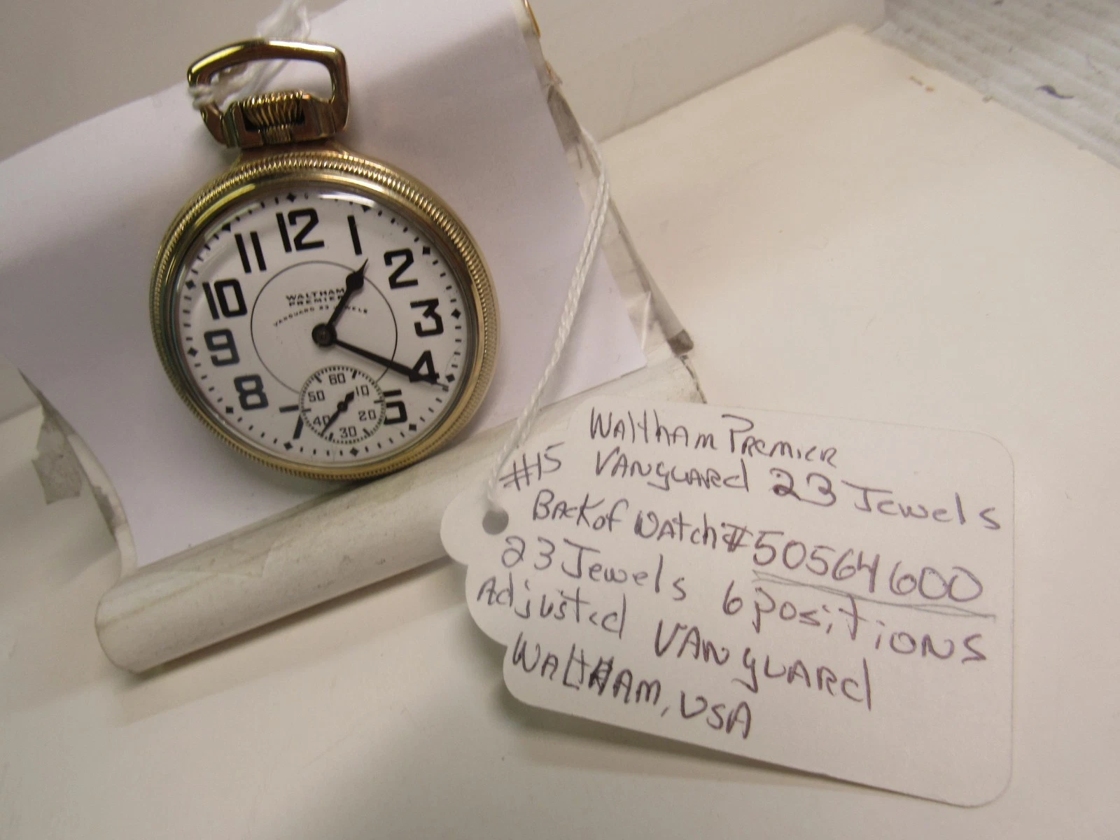 Waltham Premier Vanguard 23 Jewels Railroad Pocket Watch